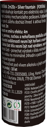 INTERIÉROVÁ FONTÁNA (el. odpal - stříbrná) - 2m20s.